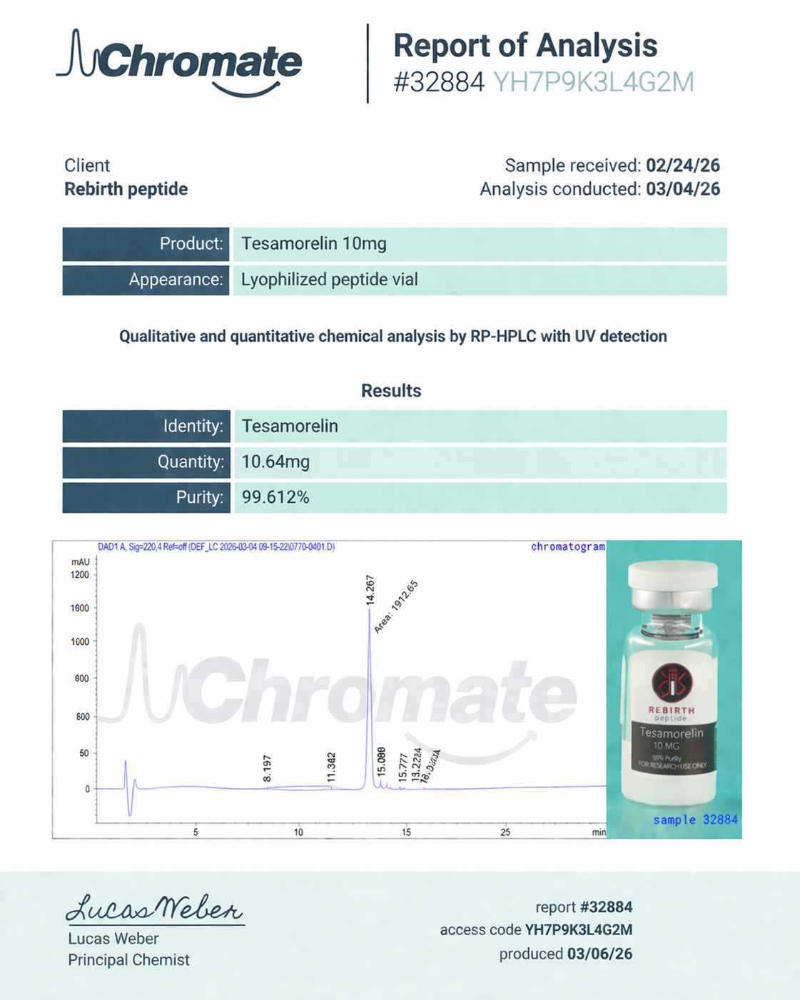 Tesamorelin Peptide 2mg / 5mg | GHRH Analog Research Tesamorelin
