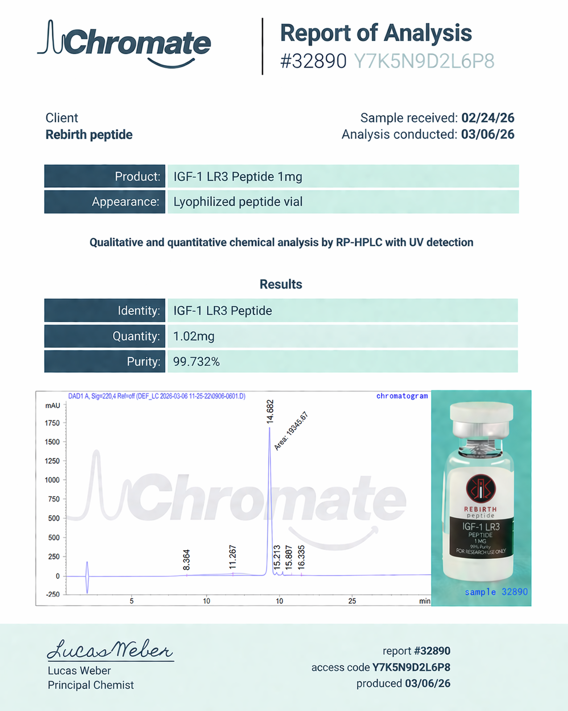 IGF-1 LR3 Peptide 1mg | Long-Acting IGF Research Compound | IGF-1 LR3 Peptide 1mg
